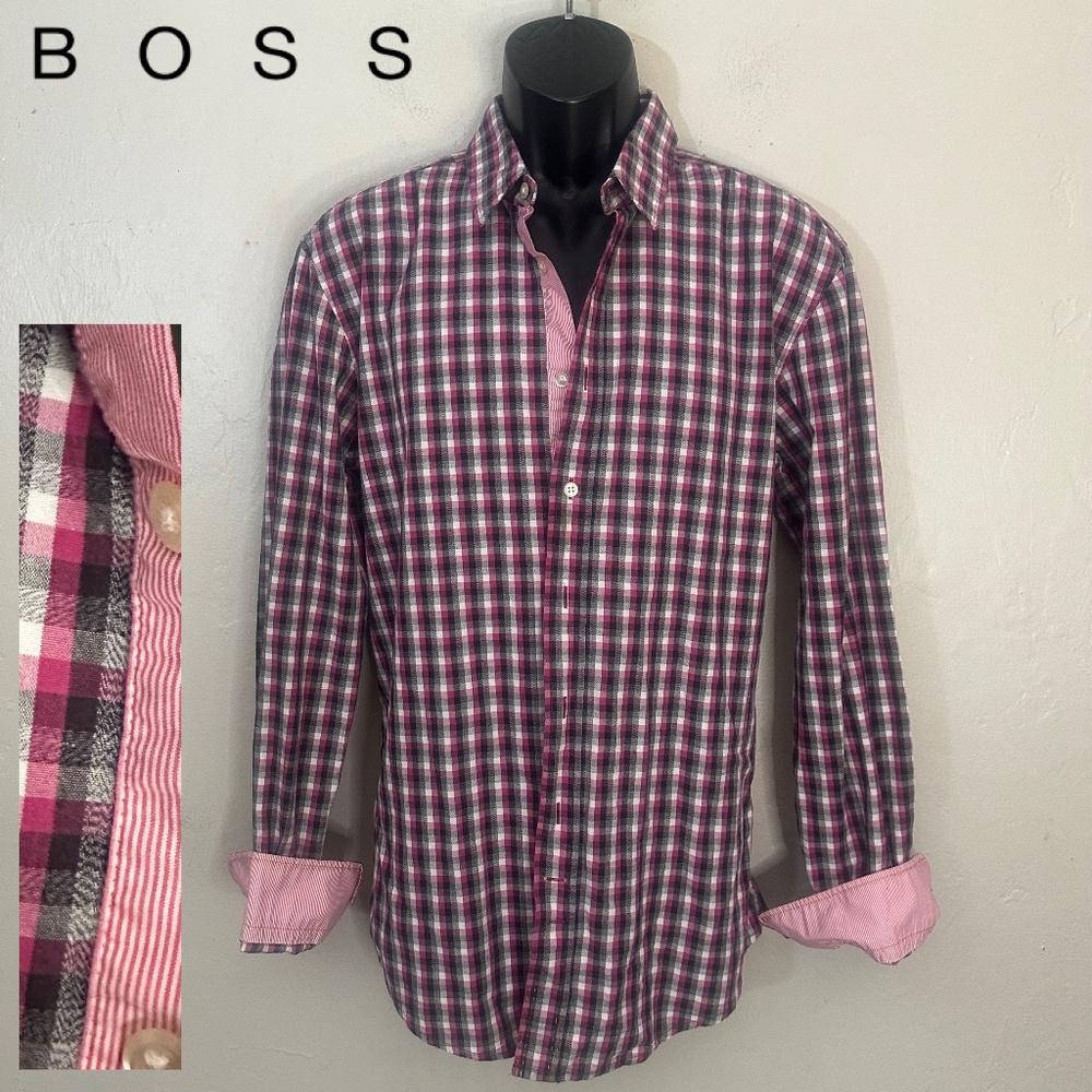 Boss Orange Paid Contrast Long Sleeve Shirt XL Gently worn 100% cotton